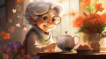 AI Art Cozy Grandmother, woman, Grandmother HD wallpaper