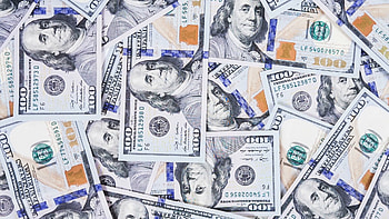 Subscription Library Background with money american hundred dollar bills. RAW video record. HD wallpaper