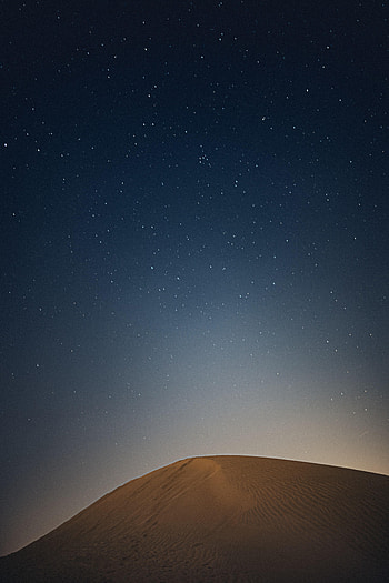 Nature, Night, Desert, Starry Sky, Hill HD phone wallpaper