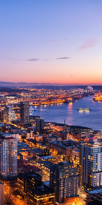 Seattle, Night view, , Vibrant cityscape HD phone wallpaper
