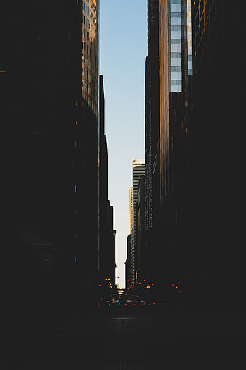 City, Building, Lights, Dark, Street HD phone wallpaper
