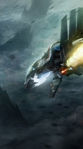 Astic, Spaceship Falling HD phone wallpaper