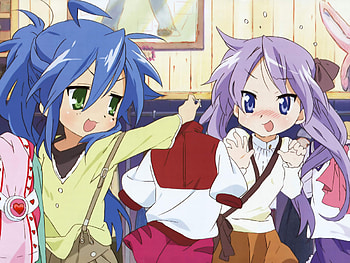 Lucky Star Konata and Kagami, lucky star, kagami, good friends, anime, konata HD wallpaper