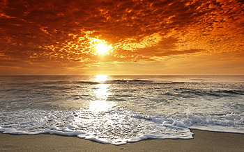 Landscape, Sunset, Sea HD wallpaper