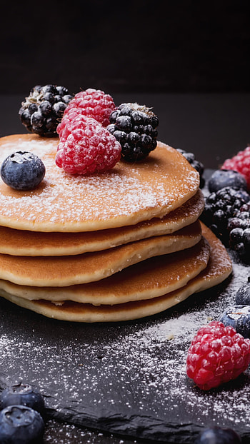 Pancake, Blueberry, Raspberry, Delicious HD phone wallpaper