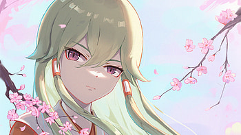 Pink Eyes Kuki Shinobu Genshin Impact HD wallpaper