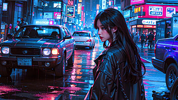 In The City, anime-girl, anime, ai-girls, ai, artist, artwork, digital-art HD wallpaper
