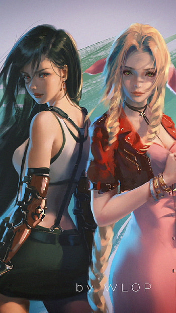 Blossom & Brawl — Tifa Lockhart & Aerith Gainsborough (FFVII Remake ), Final Fantasy VII, Final Fantasy, video game, Final Fantasy VII Remake HD phone wallpaper