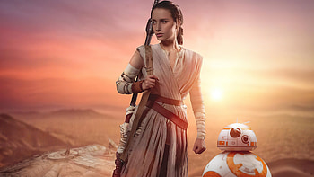 Rey And Bb8 Cosplay , rey, bb-8, star-wars, movies, cosplay HD wallpaper