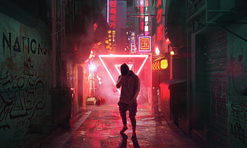 Alley Boy Cyberpunk , artist, artwork, digital-art, cyberpunk, neon HD wallpaper