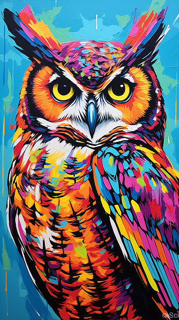Great Horned Owl Vibrant Artwork HD phone wallpaper