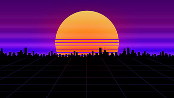 Retrowave Big City , retrowave, artist, artwork, digital-art HD wallpaper