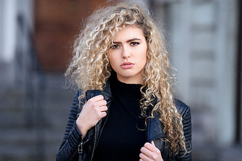Curls, lady, pretty, blonde HD wallpaper