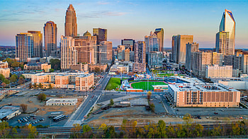 Charlotte NC Skyline, Travels, Commercial banking, Regions HD wallpaper