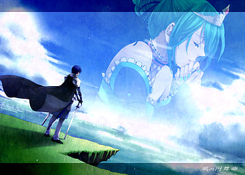 Vocaloid, blue, skies, girl, kaito, crown, miku, anime, boy, green, prince, princess HD wallpaper