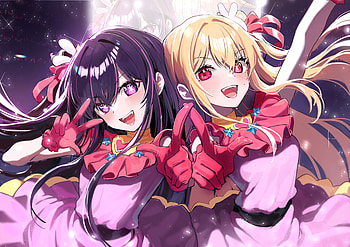 of Ruby and Ai Hoshino from Oshi no Ko, Ruby Hoshino, Ai Hoshino, Anime, Oshi no Ko HD wallpaper