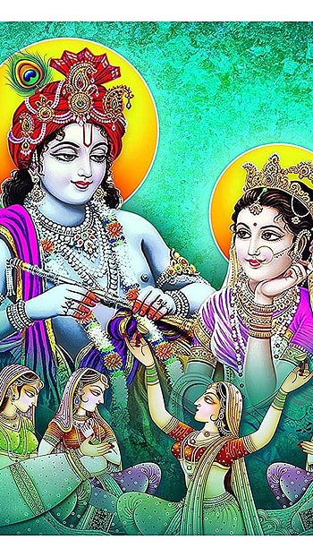 Radha Krishna, Raasleela, radha krishna , lord, god, pair HD phone wallpaper
