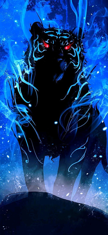Tiger, manhwa, blue HD phone wallpaper