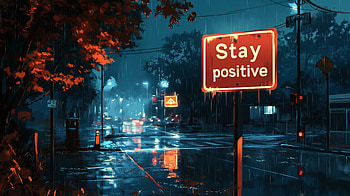 Stay Positive: A Inspirational Rainy Street, stay positive, rain, street HD wallpaper