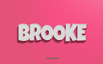 Brooke, pink lines background, with names, Brooke name, female names, Brooke greeting card, line art, with Brooke name HD wallpaper