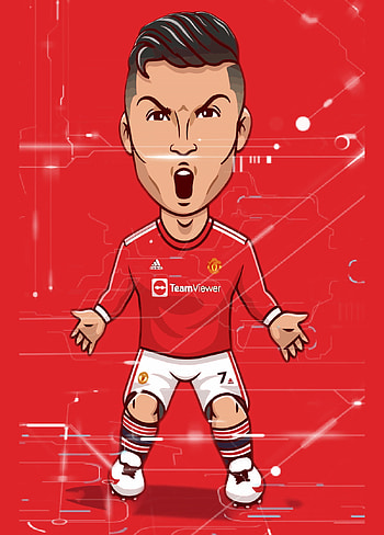 Ronaldo, head, red, soccer HD phone wallpaper