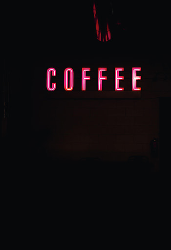 Coffee, Words, Dark, Neon HD phone wallpaper