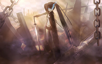 Black Rock Shooter, black, shooter, anime, cute, girl, rock HD wallpaper