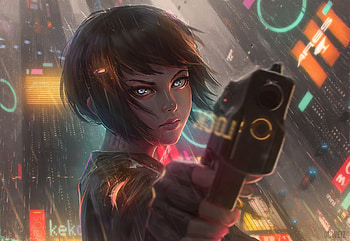 Short Hair Girl Ready For Shot, artist, artwork, artstation HD wallpaper