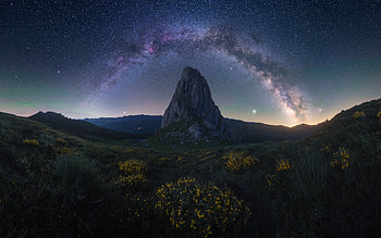 Milky Way, night, space, stars HD wallpaper