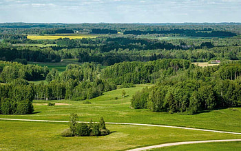 Fields and Forests, landscape, fields, Latvia, forests, aerial HD wallpaper