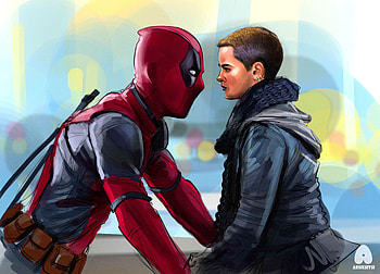 Negasonic Teenage Warhead And Deadpool, deadpool, artwork, artist, digital-art, behance, superheroes HD wallpaper