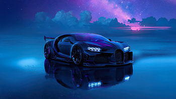 Dream Machine Under A Million Stars, bugatti-chiron, cars, artist, artwork, art, digital-art, ai HD wallpaper