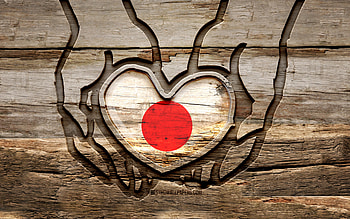 I love Japan, , wooden carving hands, Day of Japan, Japanese flag, Flag of Japan, Take care Japan, creative, Japan flag, Japan flag in hand, wood carving, Asian countries, Japan HD wallpaper