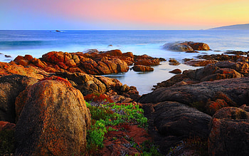 ROCKY SHORE, sea, shore, australia, coast, stones HD wallpaper