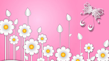 Daisy Does, papillon, spring, daisies, summer, pink, butterfly, abstract, daisy, flowers, gradient HD wallpaper