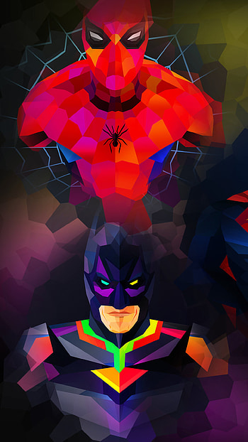 Spider-Man and Batman, DC vs. Marvel HD phone wallpaper