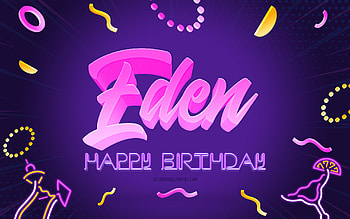 Happy Birtay Eden, , Purple Party Background, Eden, creative art, Happy Eden birtay, Eden name, Eden Birtay, Birtay Party Background HD wallpaper