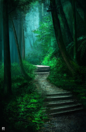 Art, Bush, Paint, Stairs, Ladder, Steps, Canvas HD phone wallpaper