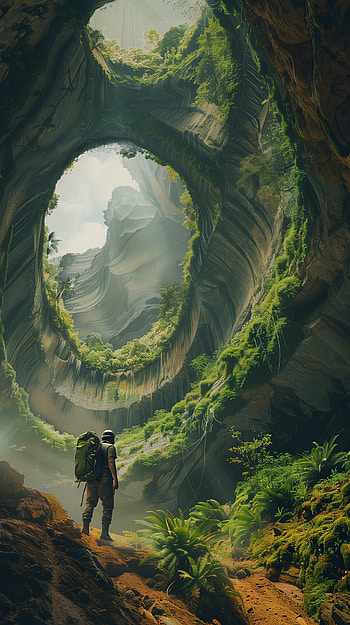 Verdant Trail Explorer, backpack, path HD phone wallpaper