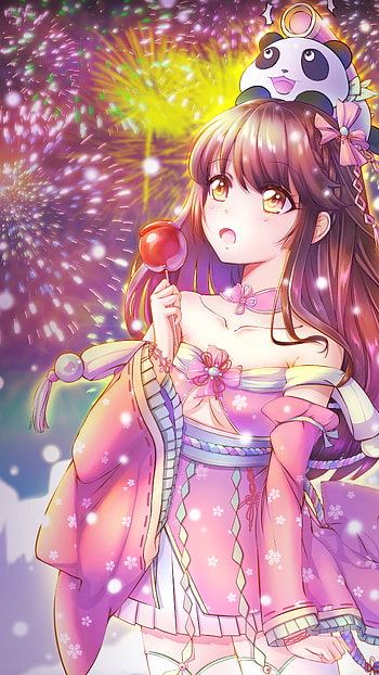 fireworks, Anime, Original HD phone wallpaper