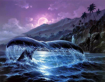 ★Fantastic Light in Tropical★, night, oceans, tropical, colors, waves, scenery, mountains, moons, stunning, attractions in dreams, paradise, paintings, beautiful, panoramic view, creative pre-made, travels, love four seasons, nature HD wallpaper