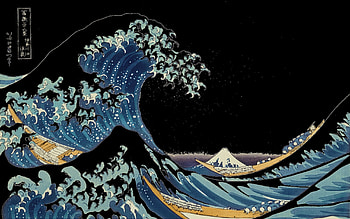 Great Wave off Kanagawa, Artwork inversion, Japanese masterpiece, Iconic wave HD wallpaper