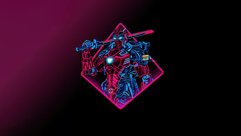 Deadpool Neon Armor Minimal , deadpool, superheroes, artist, artwork, digital-art, minimalism, minimalist HD wallpaper