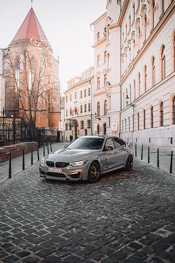Bmw, Cars, Front View, Grey, Street HD phone wallpaper