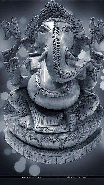 Ganesh , Black And White, lambodar, ganpati HD phone wallpaper