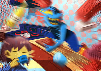 Undyne & Frisk Action Blur – Stunning Undertale Video Game, Undyne (Undertale), Frisk (Undertale), video game, Undertale HD wallpaper