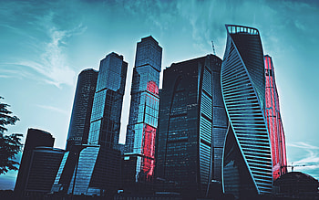 Moscow City, , cityscapes, Russia, metropolis, Moscow, russian cities, skyscrapers, twilight, capital of Russia, modern buildings, Moscow landmarks, Russian capital HD wallpaper