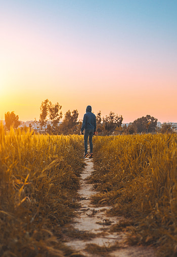 Nature, Grass, Field, Path, Human, Person, Morocco, Rabat HD phone wallpaper
