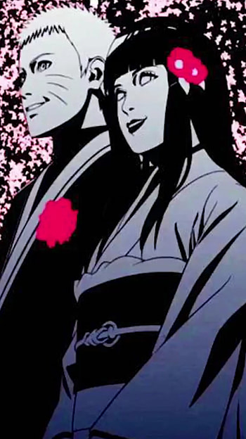 Naruto and Hinata, art, petal HD phone wallpaper