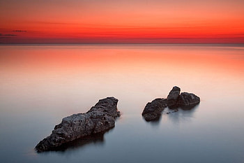 Rock Sunset, sea, graphy, black sea, bulgaria, sky, rocks, sunset HD wallpaper